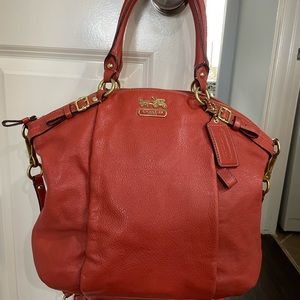 Coach Leather Lindsay Satchel terracotta 🔥